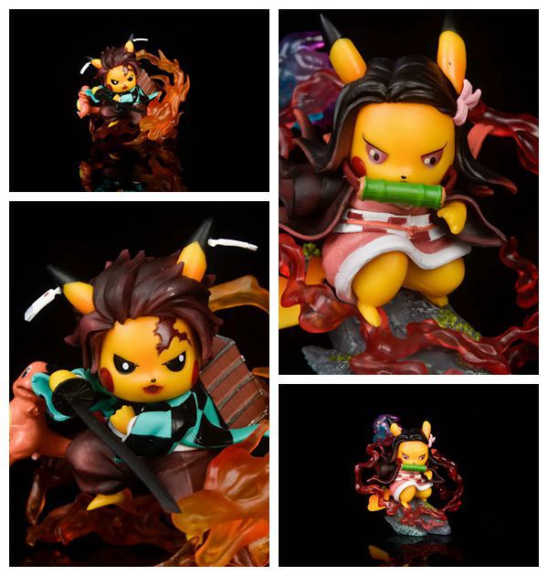 Demon Slayer Kimets × Pokemon anime figure 2 styles