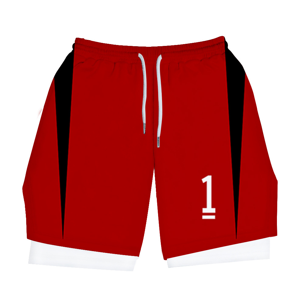 haikyuu anime 3D double layer sports pants