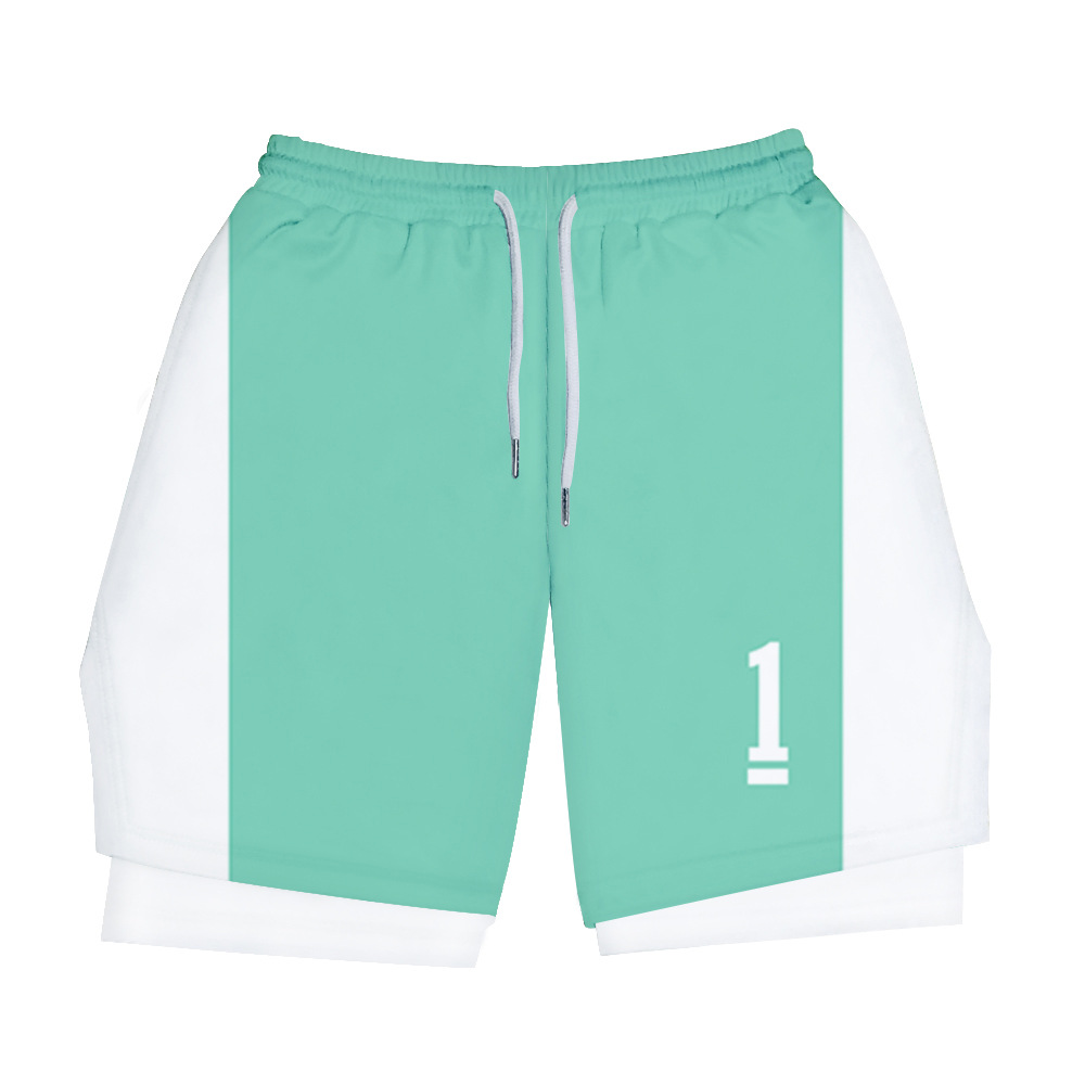 haikyuu anime 3D double layer sports pants