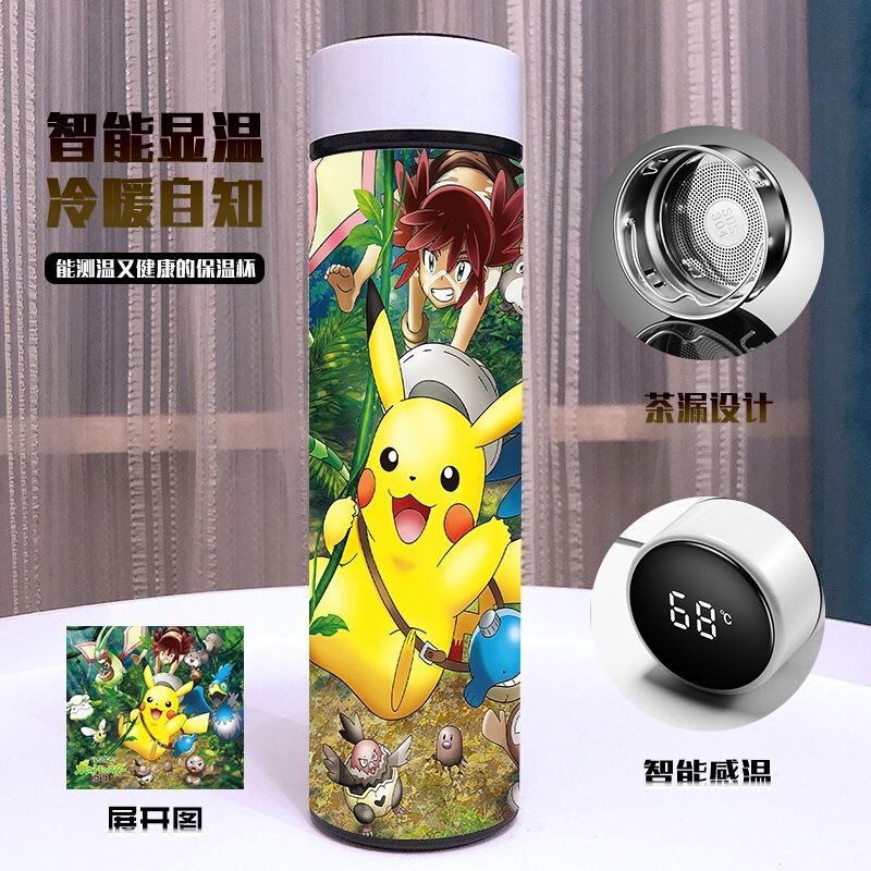 pokmon Full Color vacuum Double layer 304 stainless steel Thermos Cup 500ML