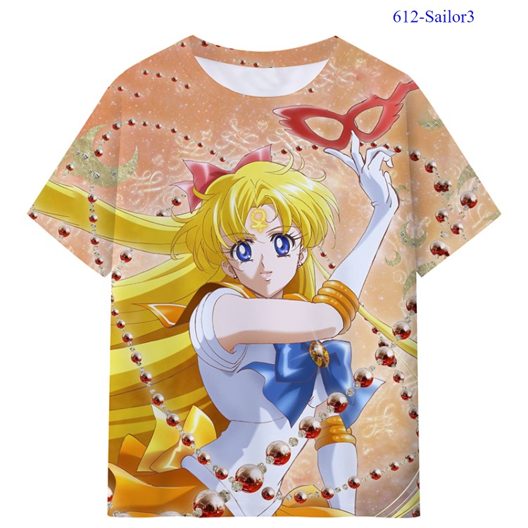 SailorMoon anime 3D Printing T-shirt