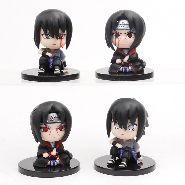 Naruto Q version sitting 2nd generation Bagged figure model A set of 4