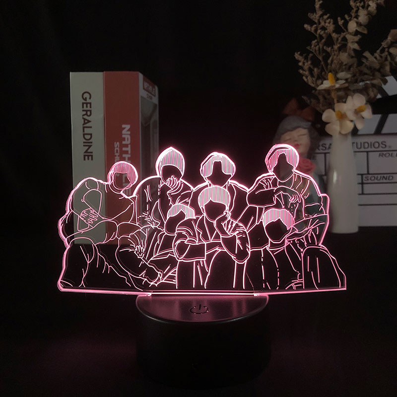 BTS anime 7 colours LED light