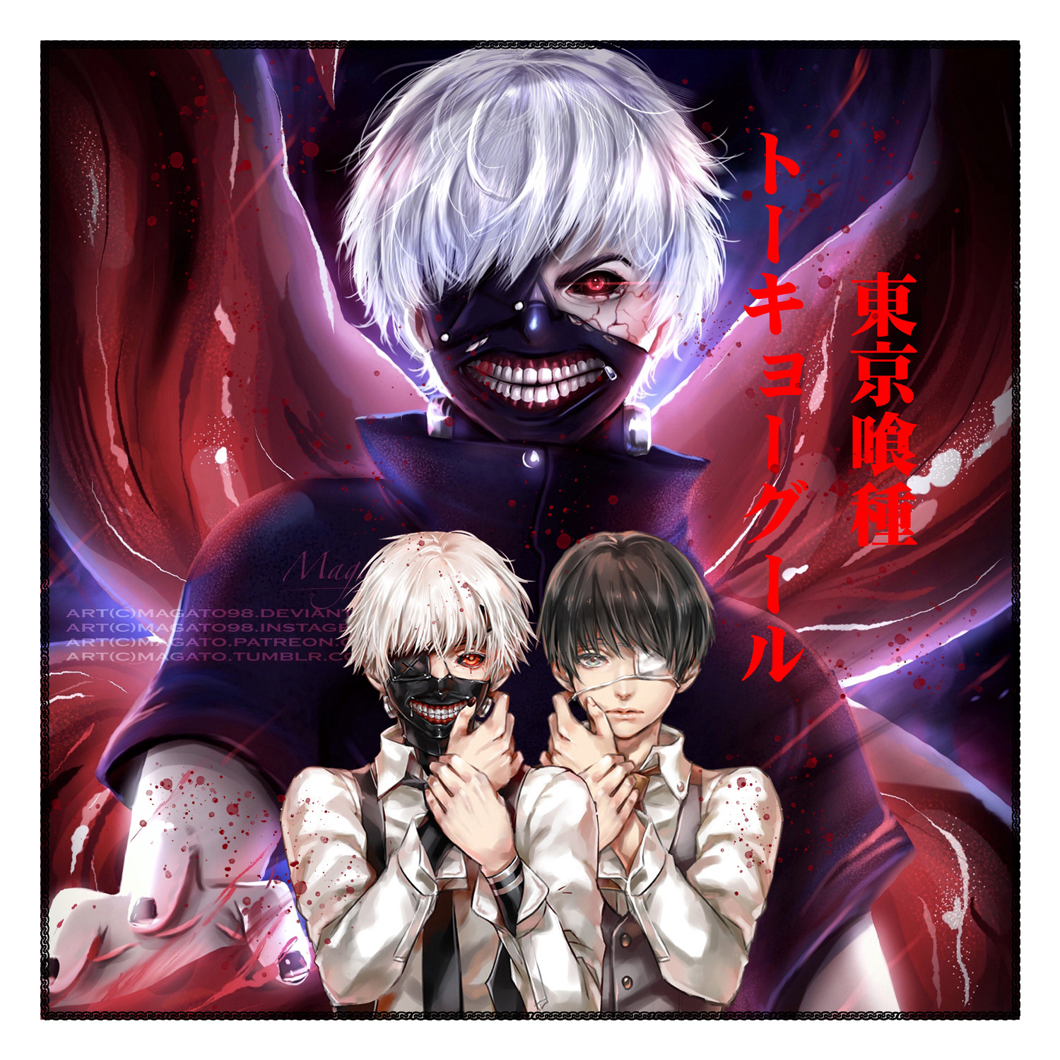 tokyo ghoul anime sports scarf 58*58cm
