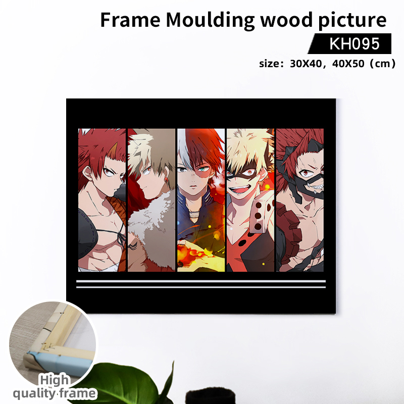 my hero academia anime Wooden frame hanging picture 40*50cm