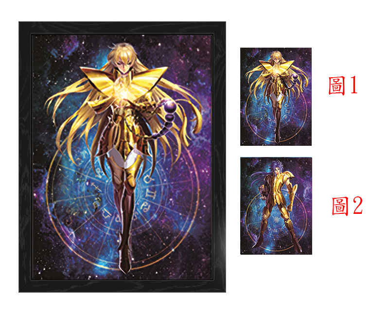 Saint Seiya anime 3d poster painting with frame  29.5*39.5cm