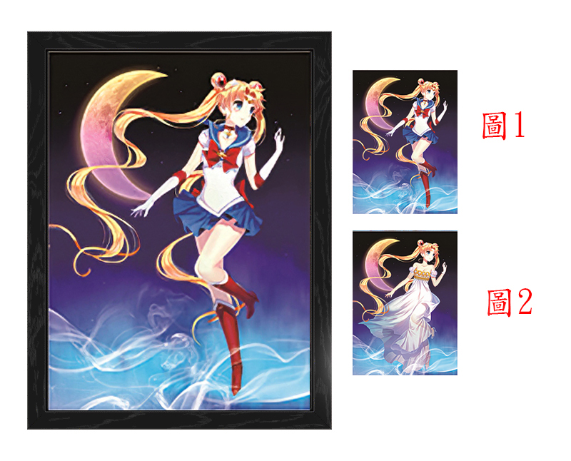 SailorMoon anime 3d poster painting with frame  29.5*39.5cm