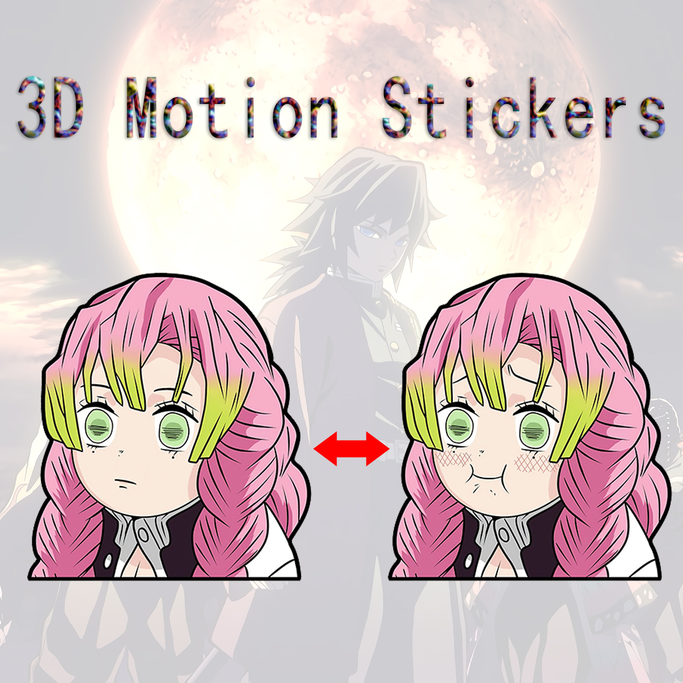 demon slayer kimets anime 3d sticker