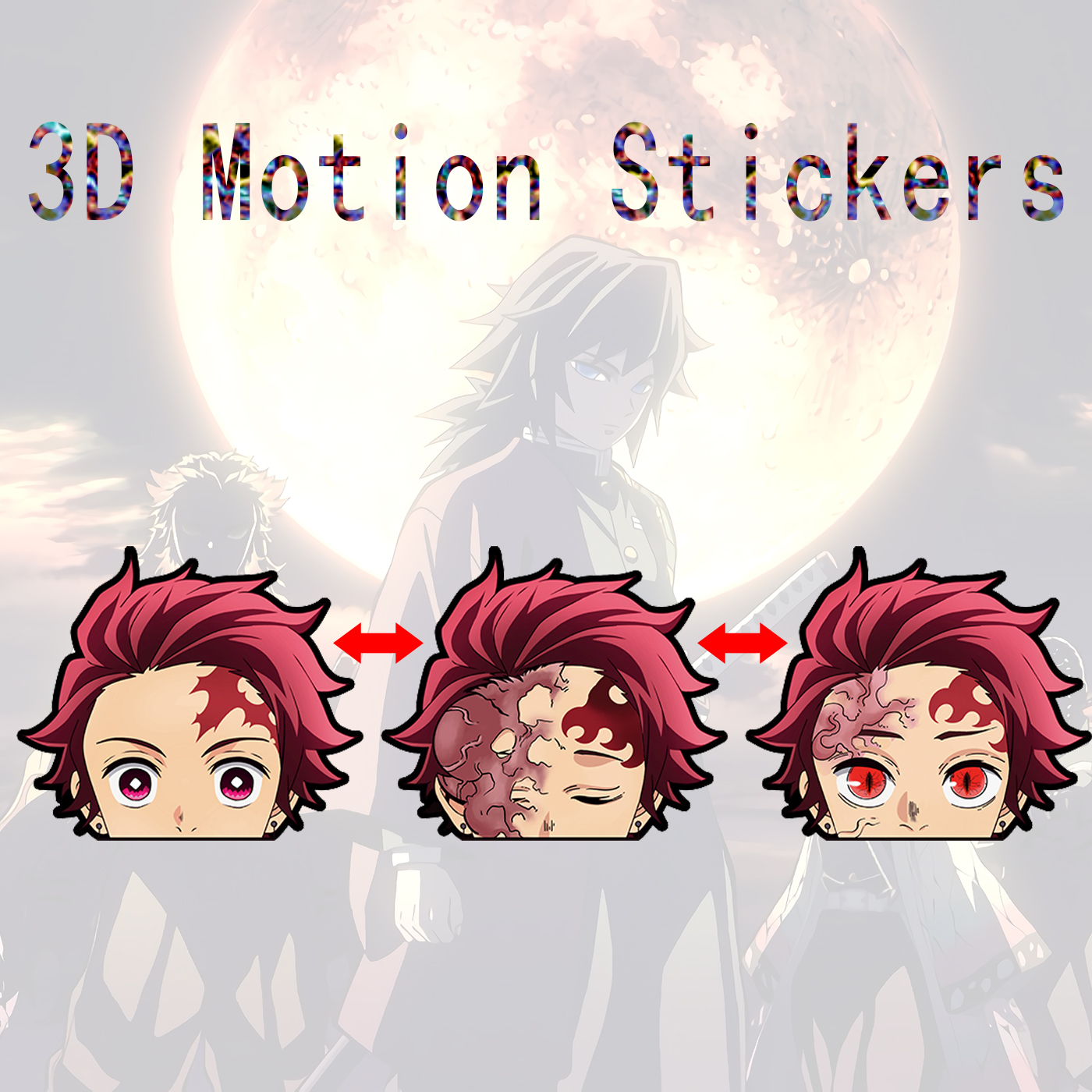 demon slayer kimets anime 3d sticker