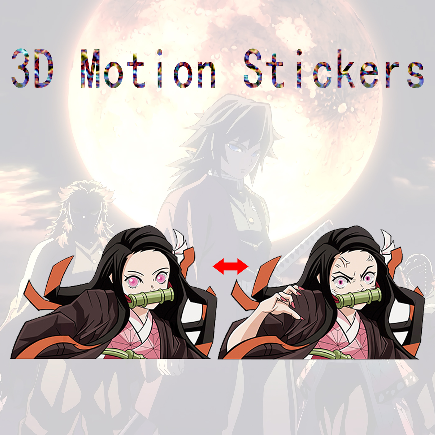 demon slayer kimets anime 3d sticker