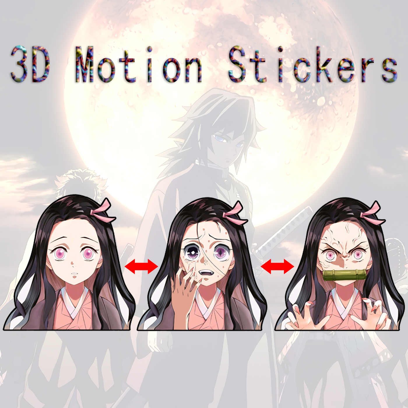 demon slayer kimets anime 3d sticker