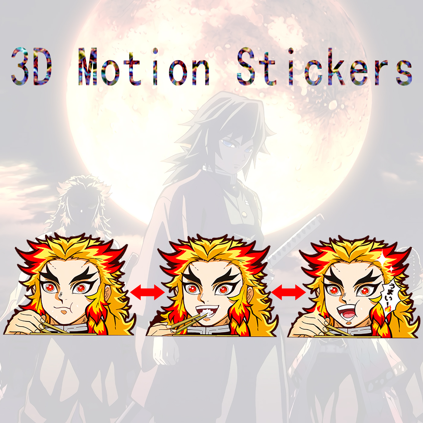 demon slayer kimets anime 3d sticker