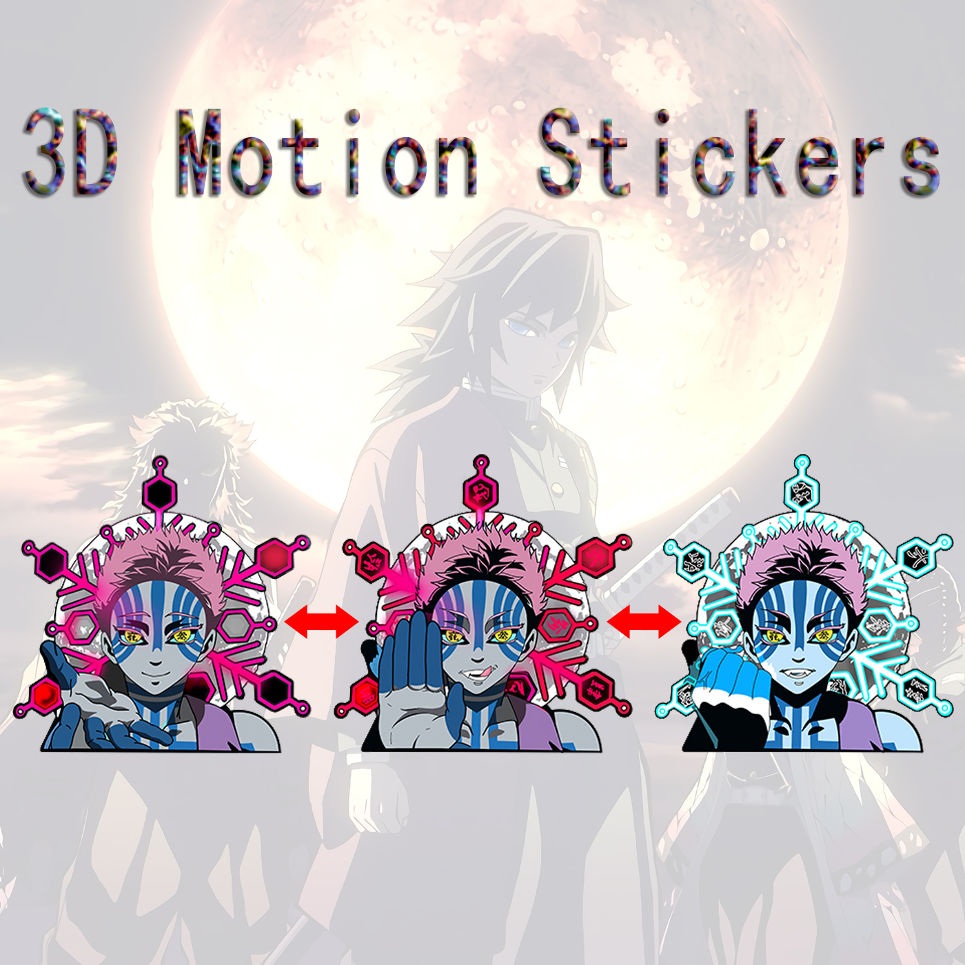 demon slayer kimets anime 3d sticker