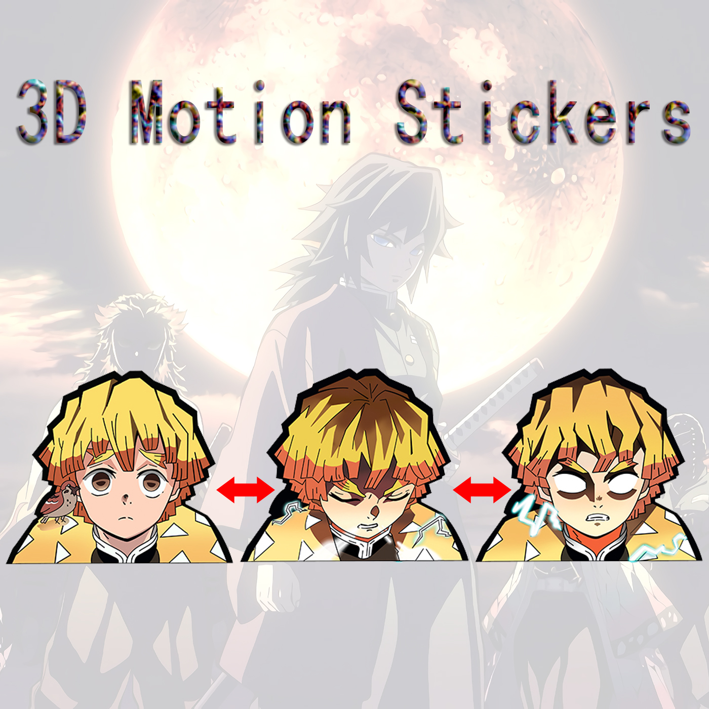 demon slayer kimets anime 3d sticker