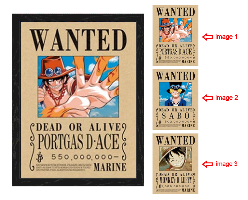 one piece anime 3d poster painting with frame 29.5*39.5cm