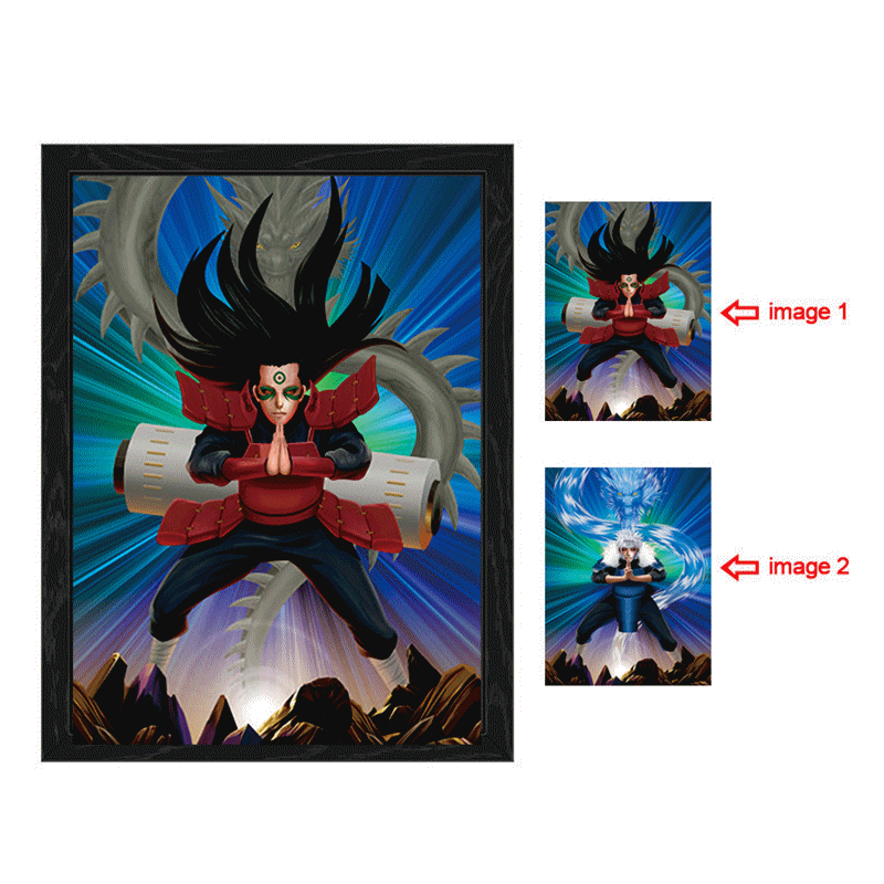 naruto anime 3d poster painting with frame 29.5*39.5cm