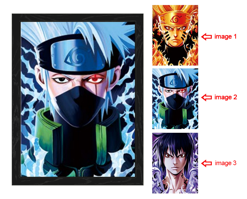 naruto anime 3d poster painting with frame 29.5*39.5cm