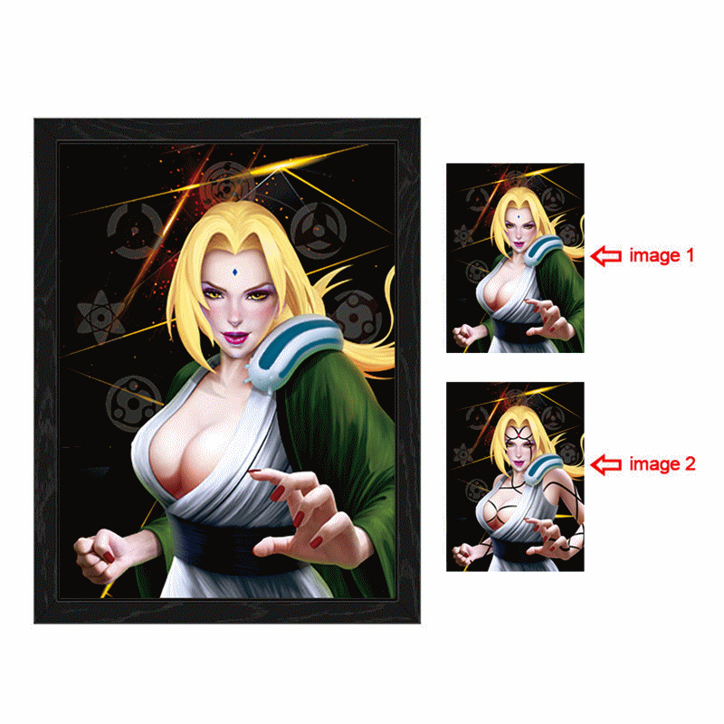 naruto anime 3d poster painting with frame 29.5*39.5cm