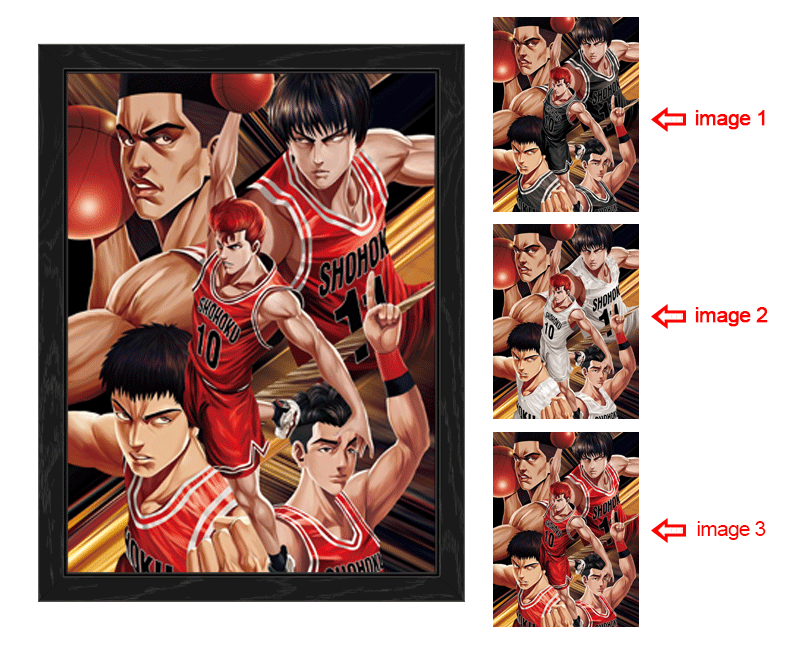 Slam dunk anime 3d poster painting with frame 29.5*39.5cm