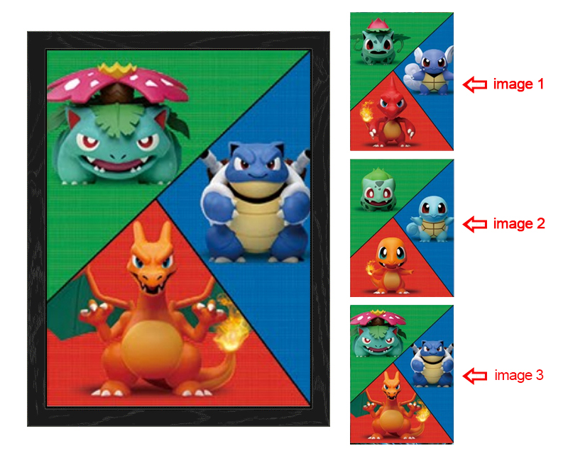 pokemon anime 3d poster painting with frame 29.5*39.5cm