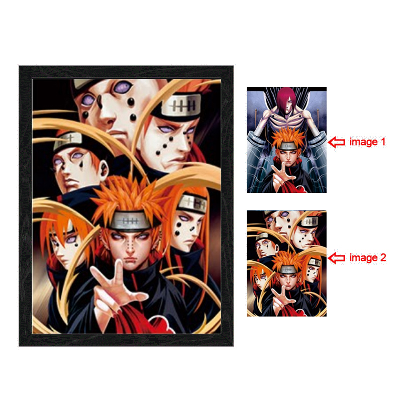 naruto anime 3d poster painting with frame 29.5*39.5cm