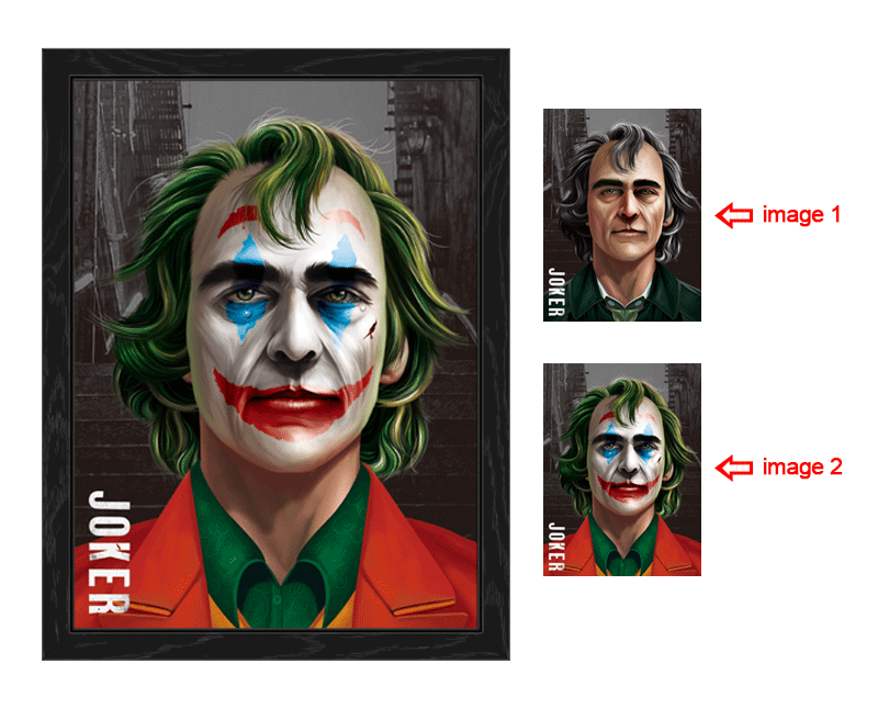 Joker anime 3d poster painting with frame 29.5*39.5cm