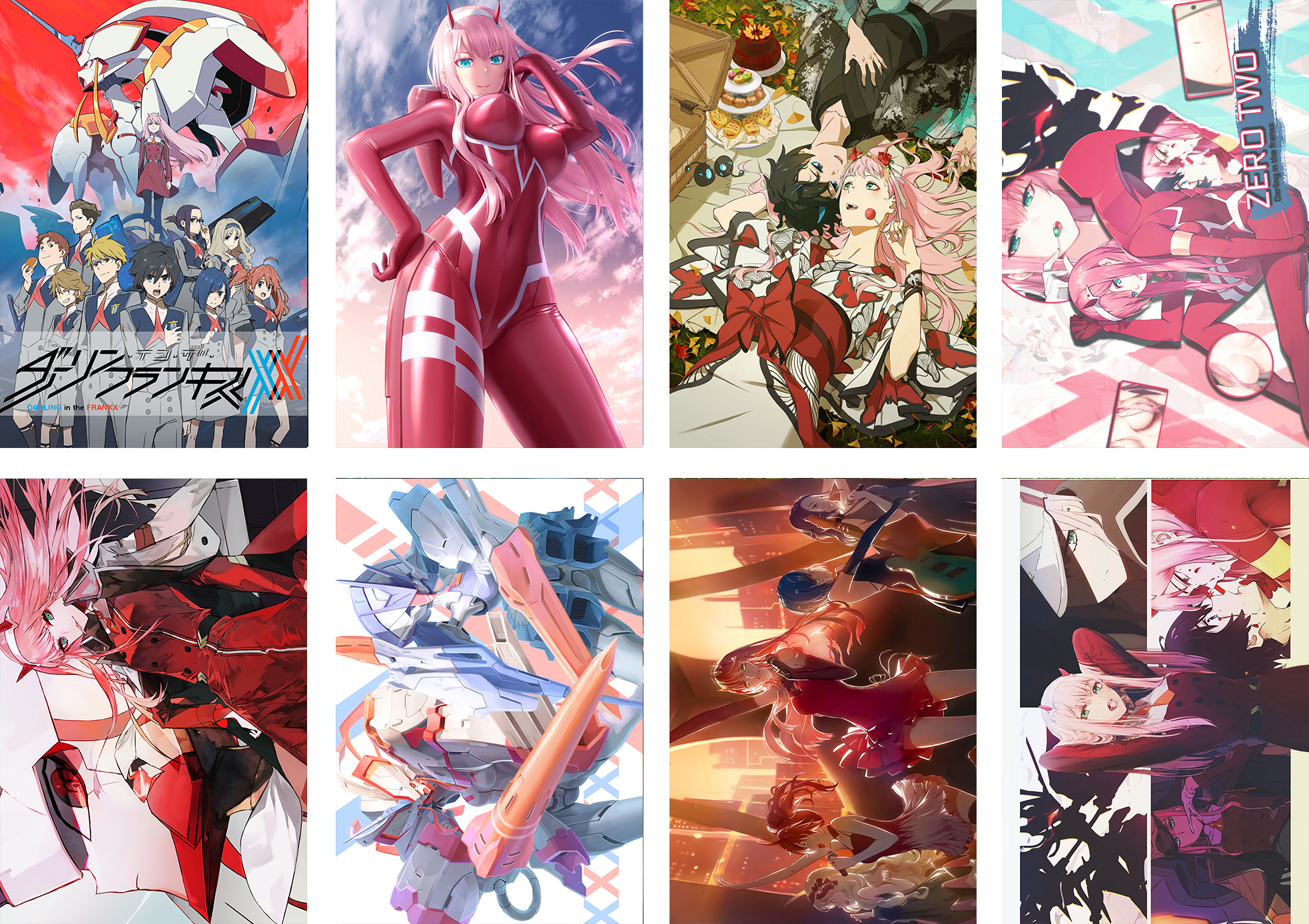 Darling in the franxx anime posters price for a set of 8 pcs