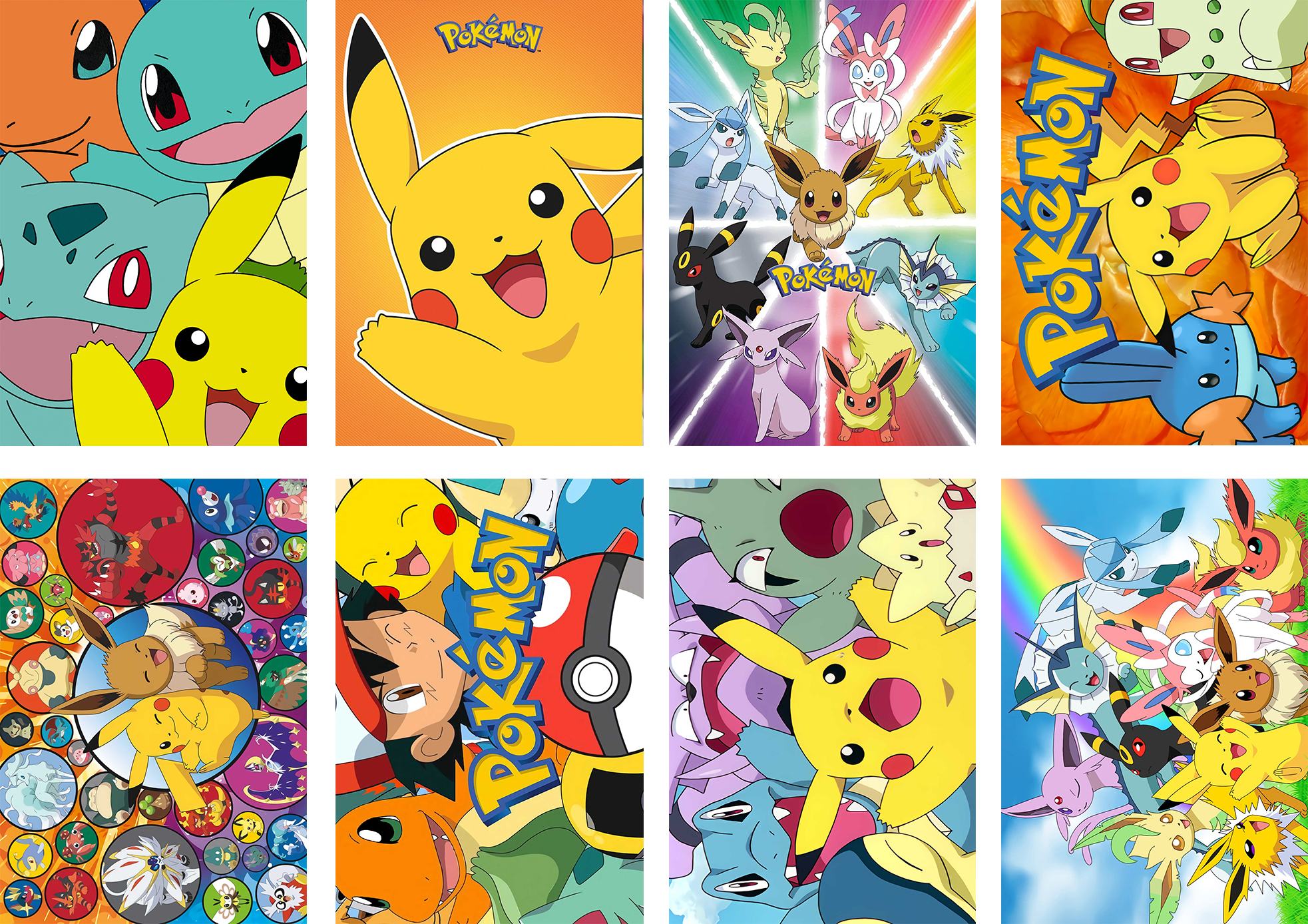 pokemon anime posters price for a set of 8 pcs