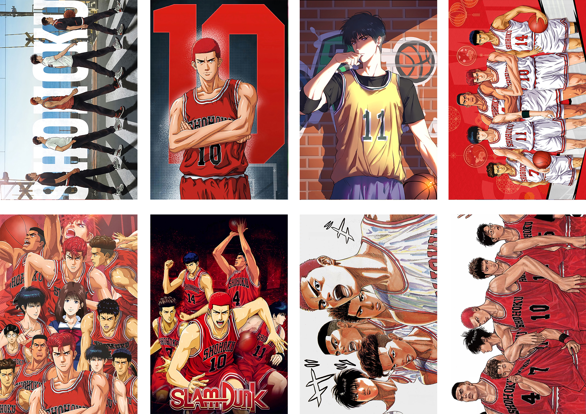 Slam dunk anime posters price for a set of 8 pcs