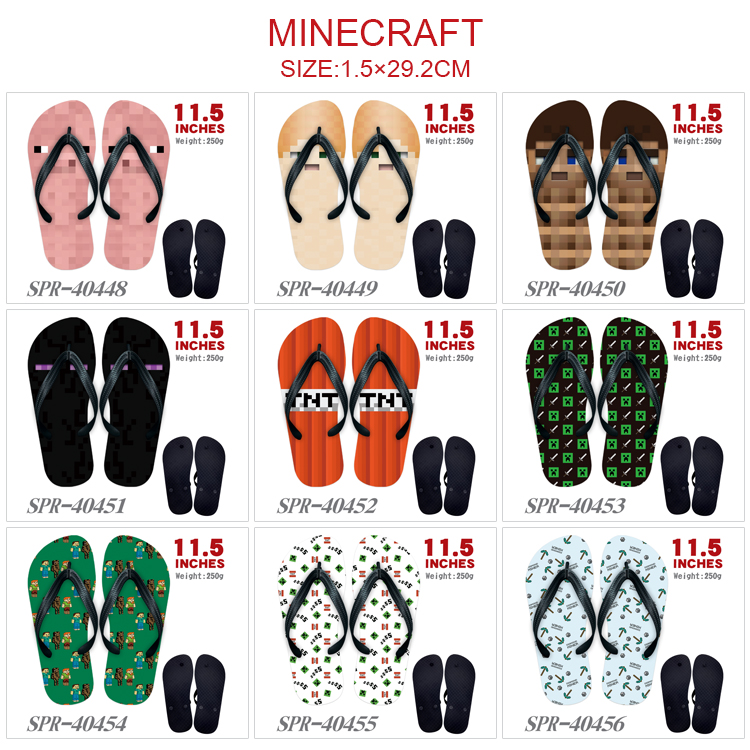 Minecraft anime flip flops shoes slippers a pair