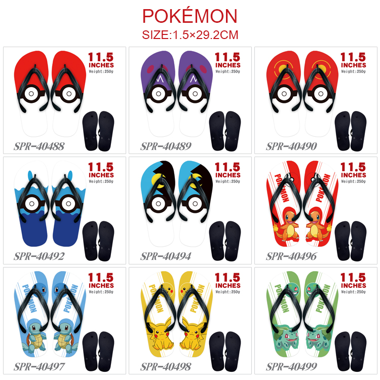 pokemon anime flip flops shoes slippers a pair