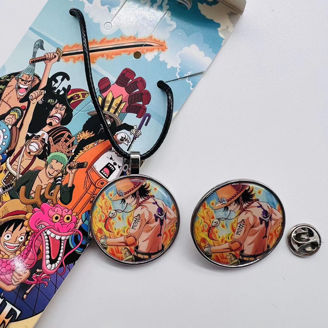 one piece anime necklace+brooch