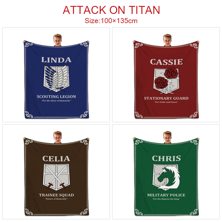 attack on titan anime blanket 100*135cm