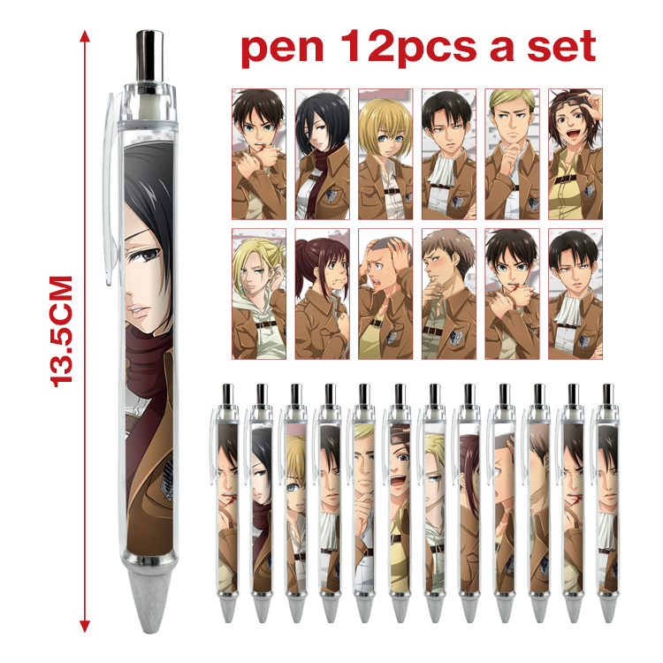 attack on titan anime pen 12pcs a set