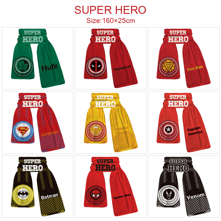 Superhero anime scarf 160*25cm