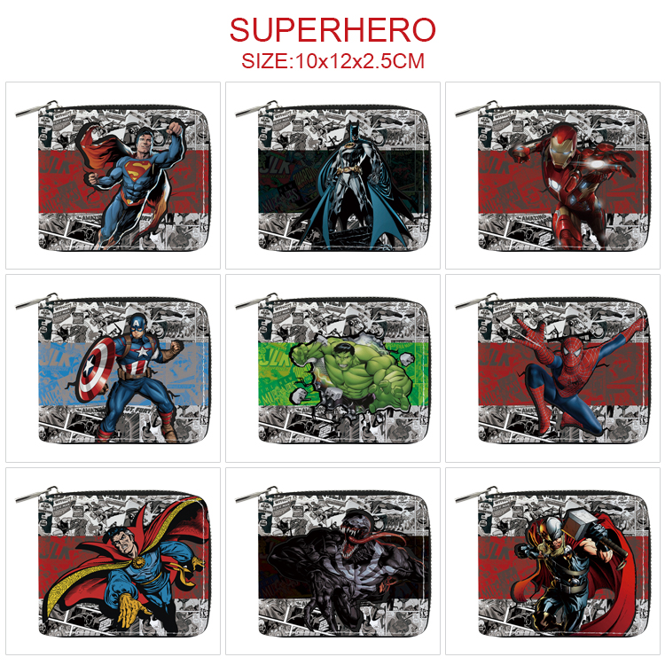 Superhero anime wallet 10*12*2.5cm