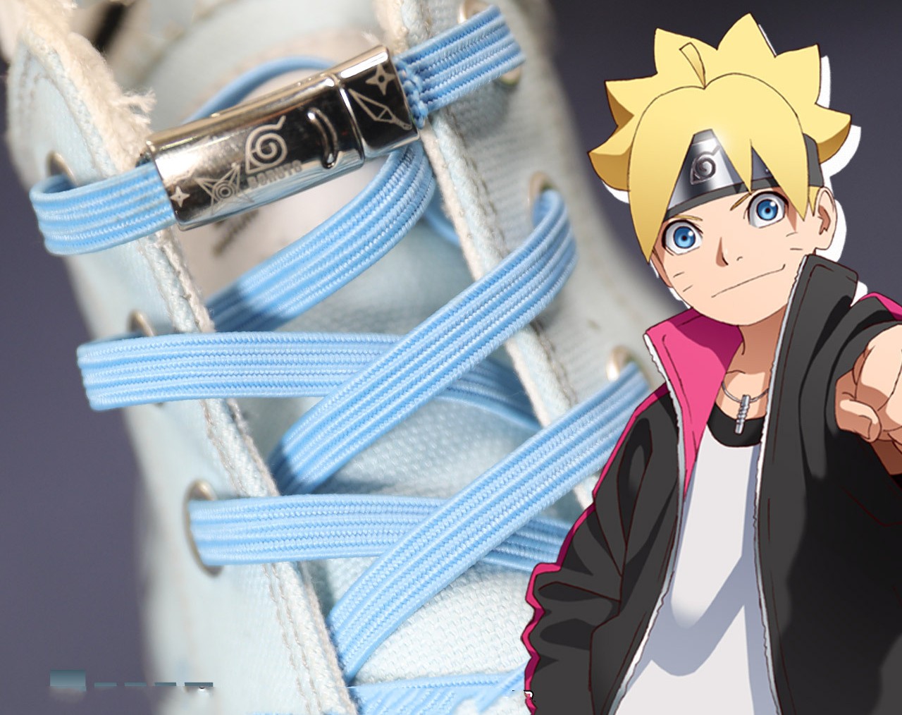 Naruto anime Metal magnetic buckle shoelace