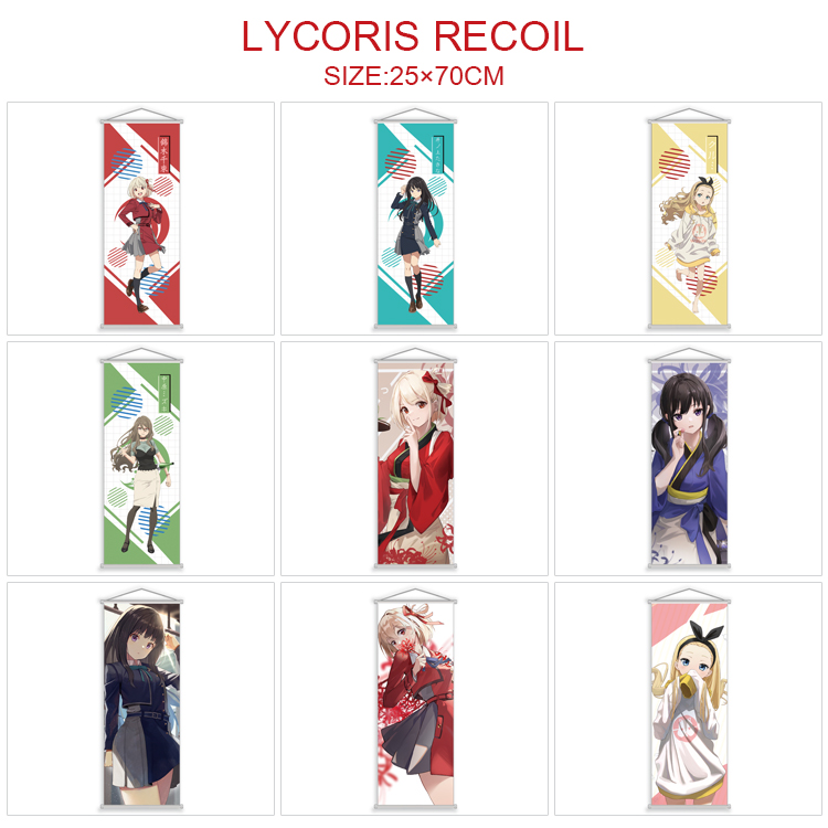 Lycoris Recoil anime wallscroll 25*70cm price for 5 pcs