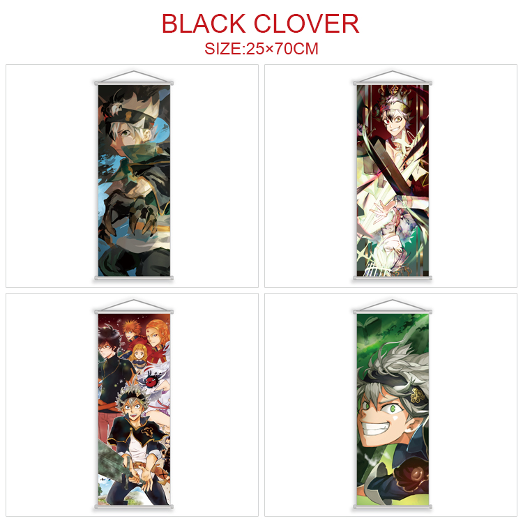 Black Clover anime wallscroll 25*70cm price for 5 pcs