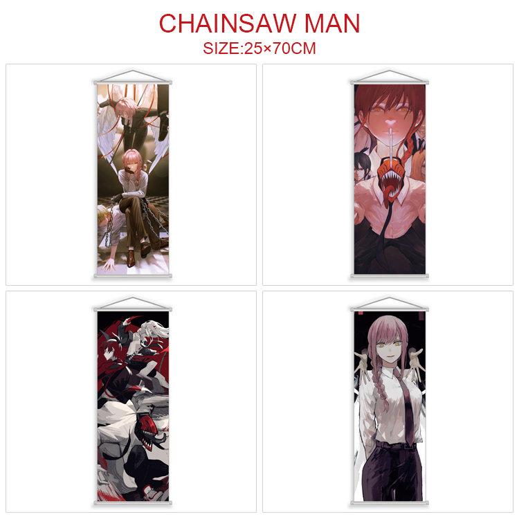 chainsaw man anime wallscroll 25*70cm price for 5 pcs