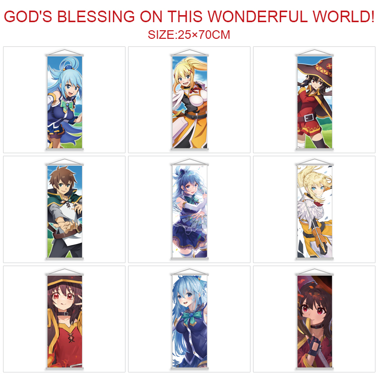 KonoSuba anime wallscroll 25*70cm price for 5 pcs