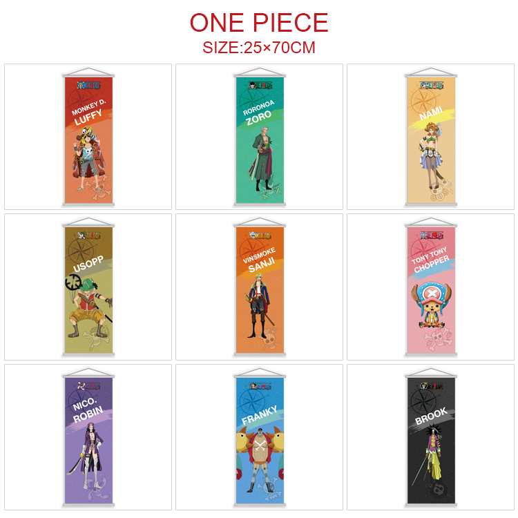 One piece anime wallscroll 25*70cm price for 5 pcs