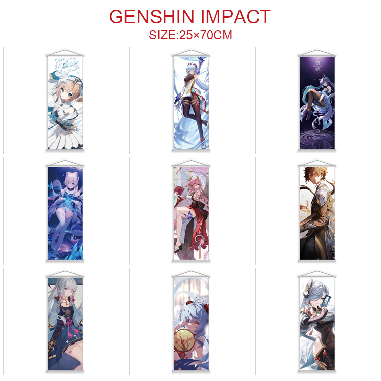 Genshin Impact anime wallscroll 25*70cm price for 5 pcs