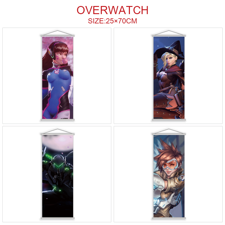 Overwatch anime wallscroll 25*70cm price for 5 pcs
