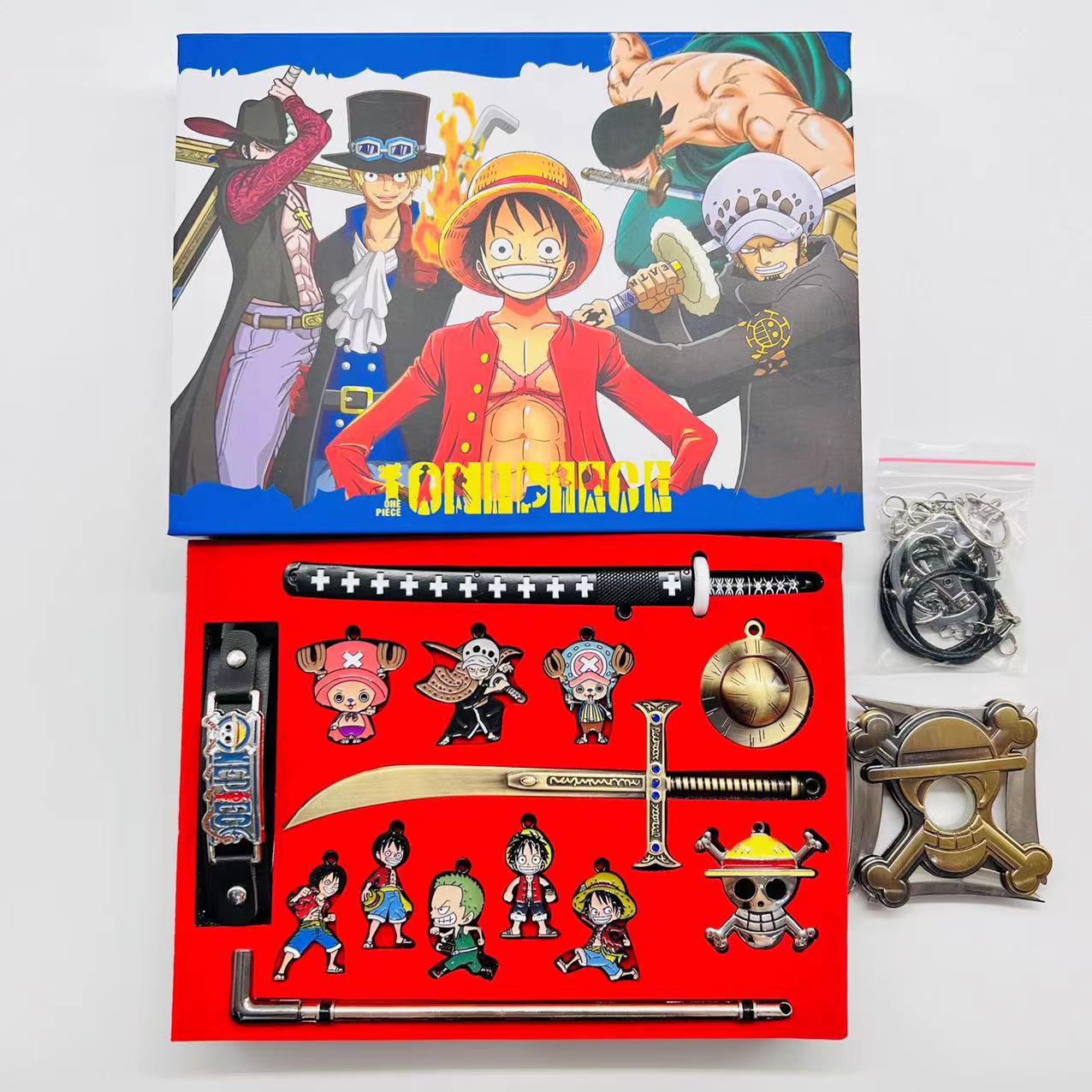 One piece anime keychain，price for a set