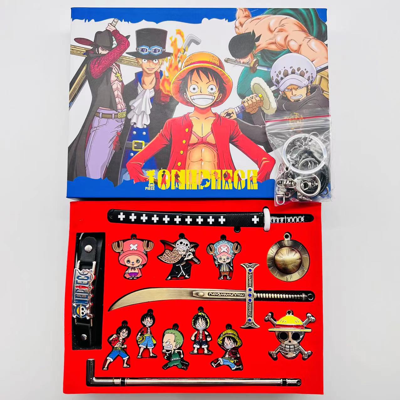 One piece anime keychain，price for a set