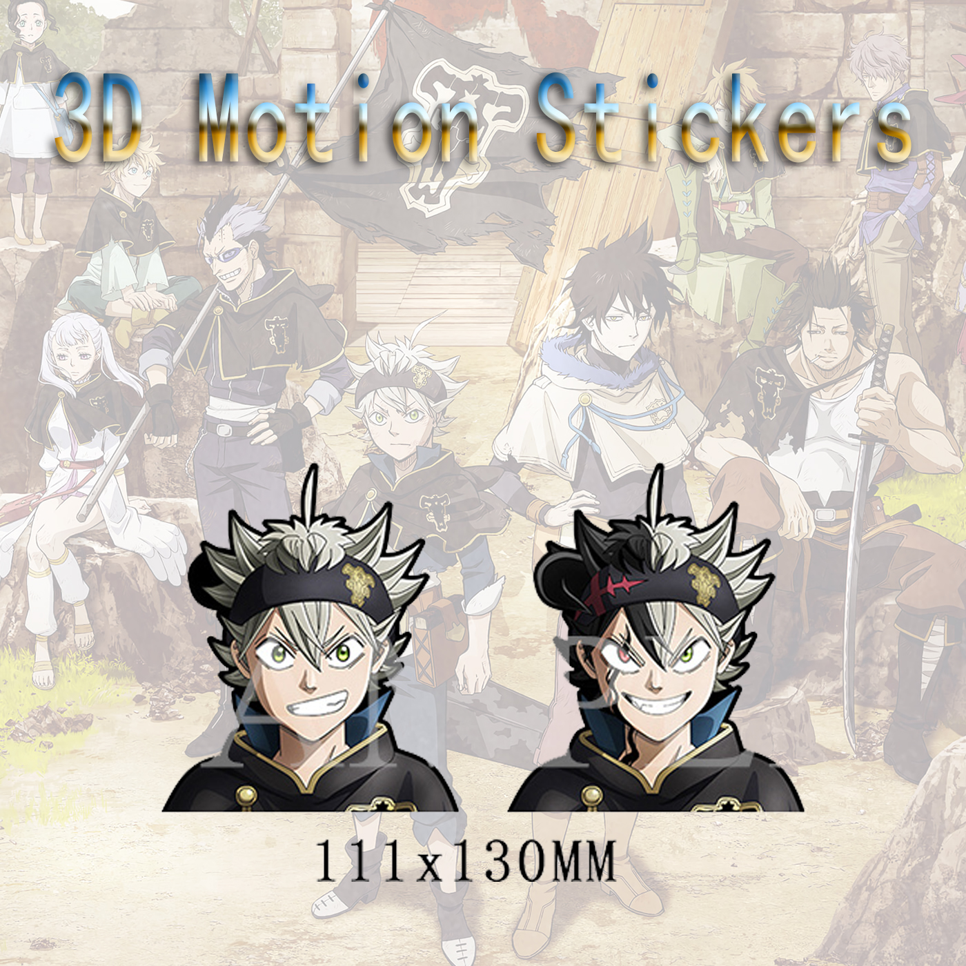 Black Clover anime 3d sticker