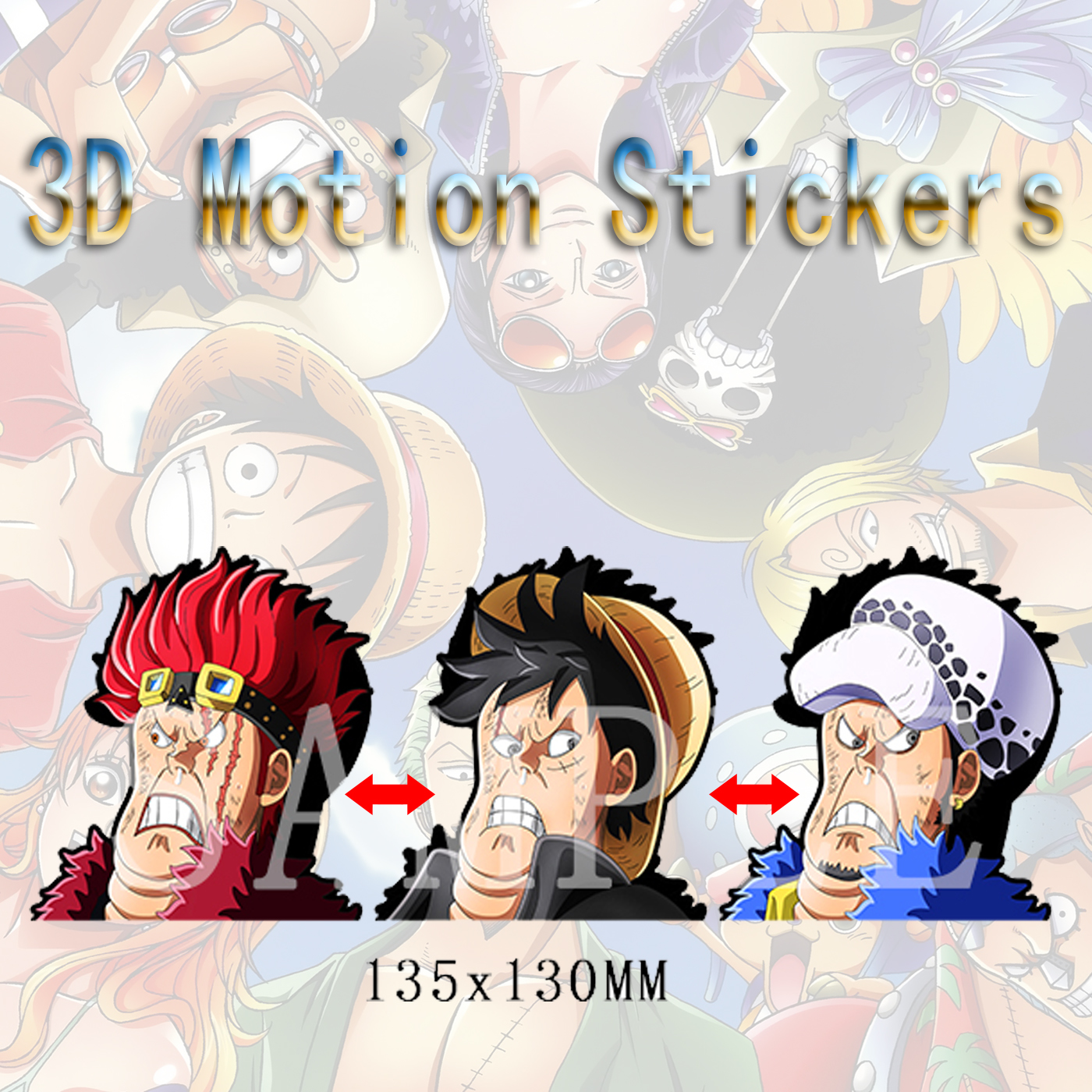 One piece anime 3d sticker