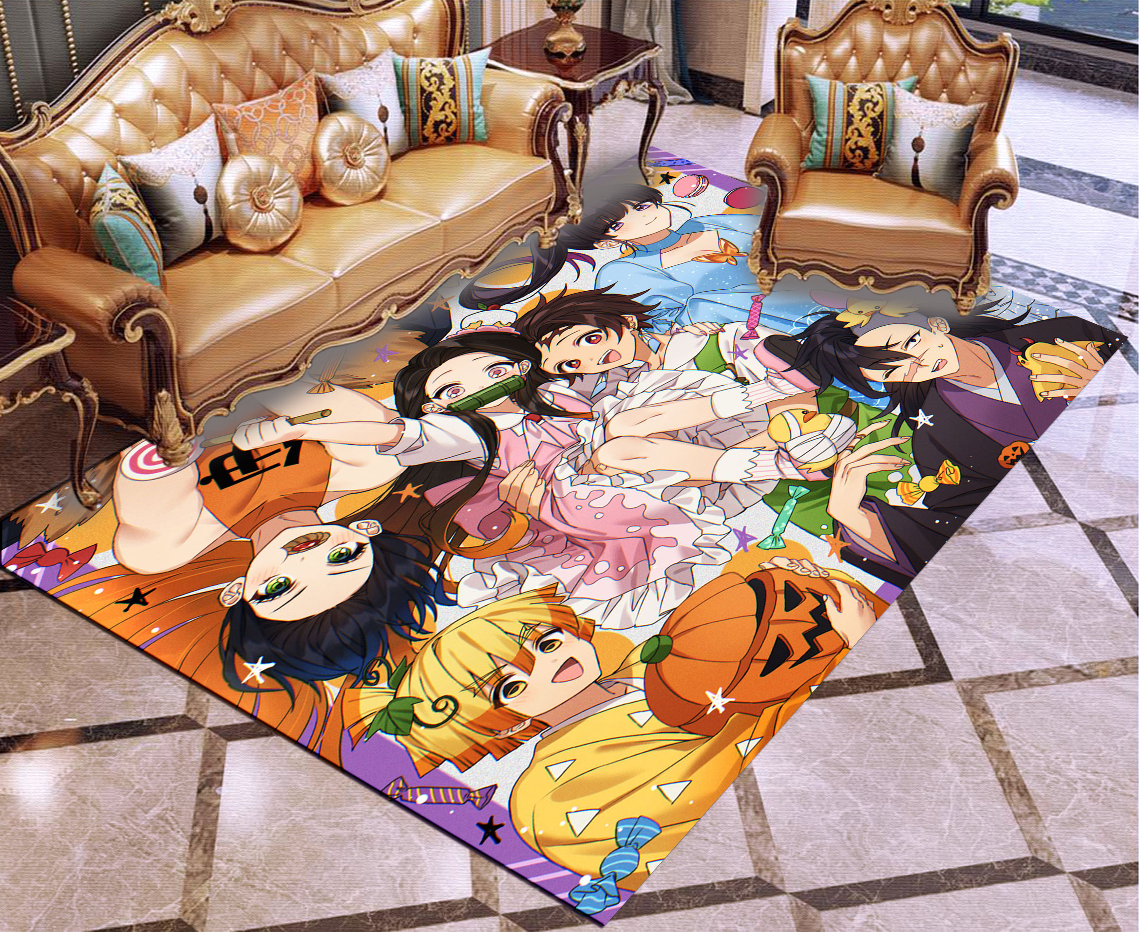 demon slayer kimets anime carpet