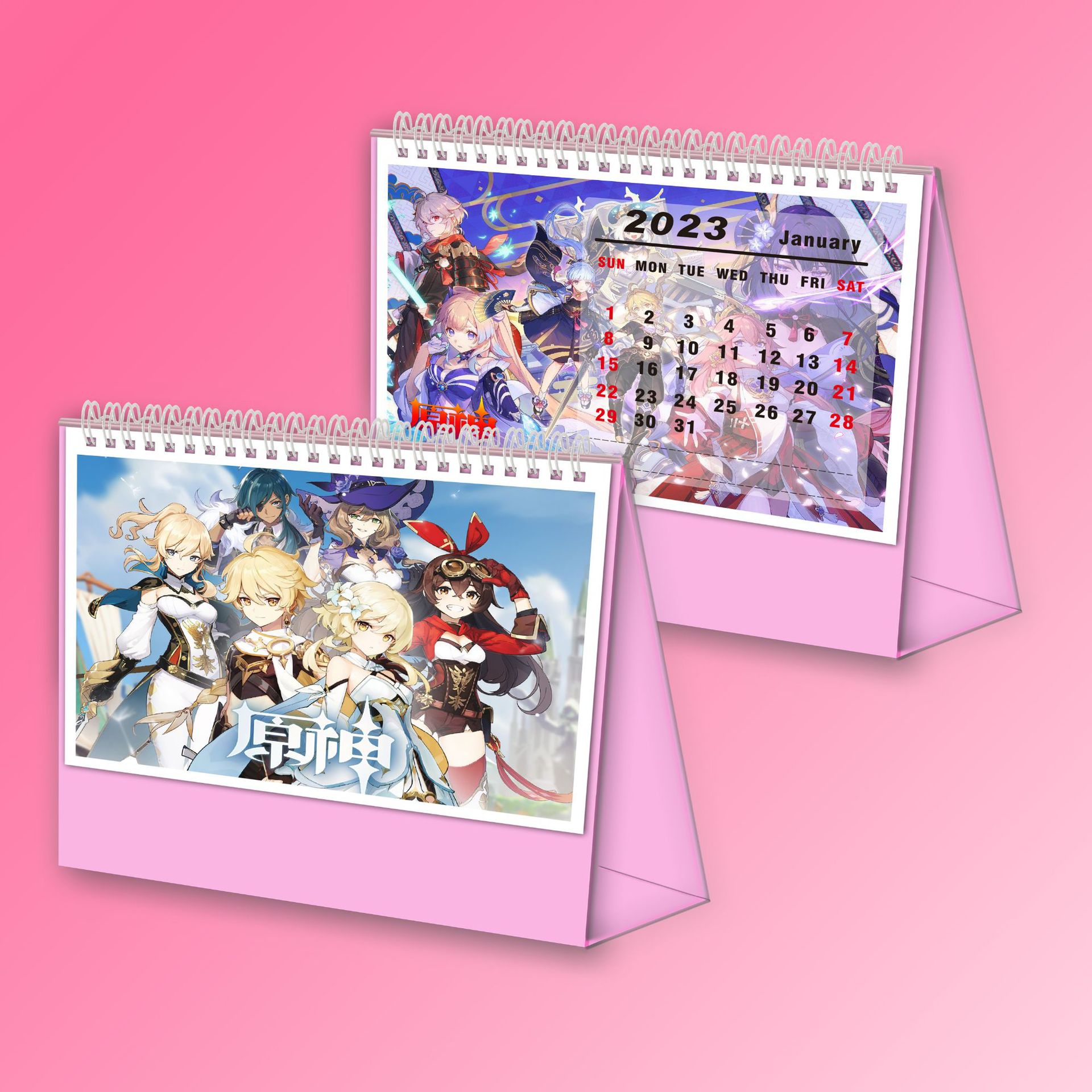 Genshin Impact anime Desk calendar